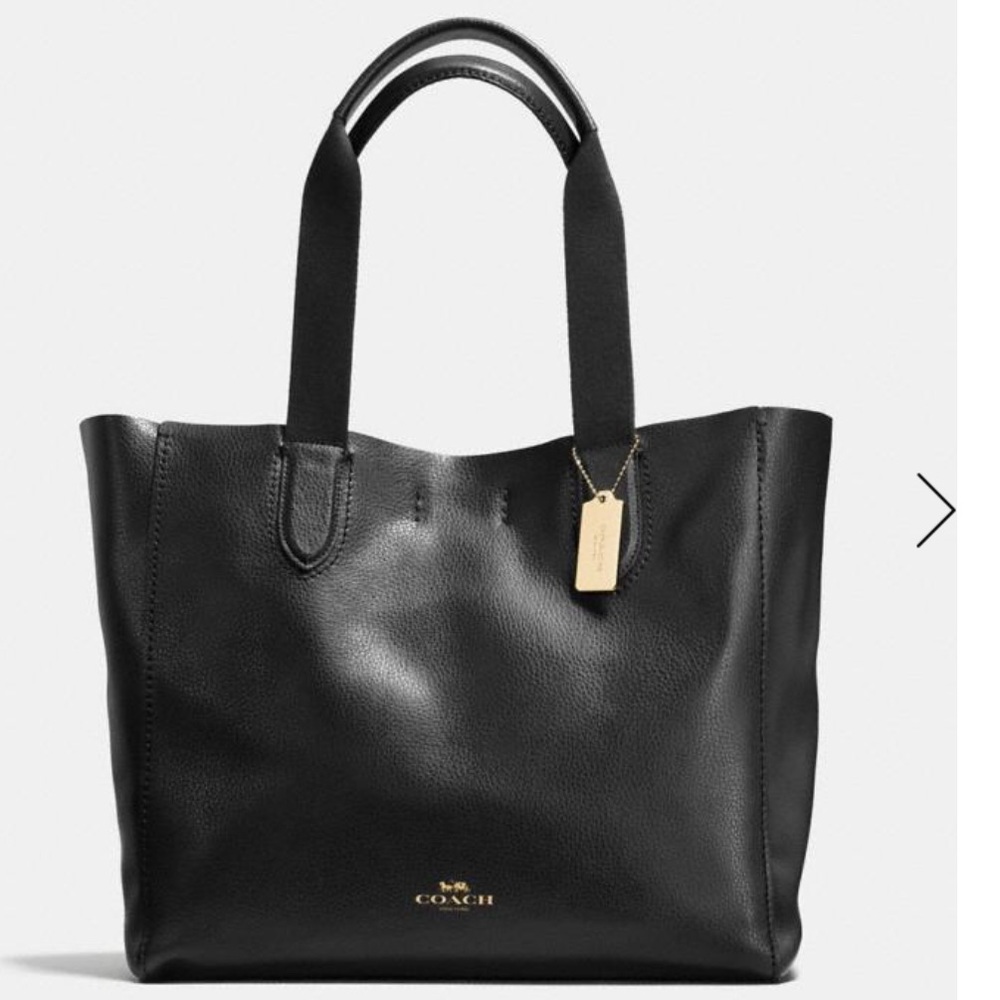 Black Coach large Derby Leather tote NWOT